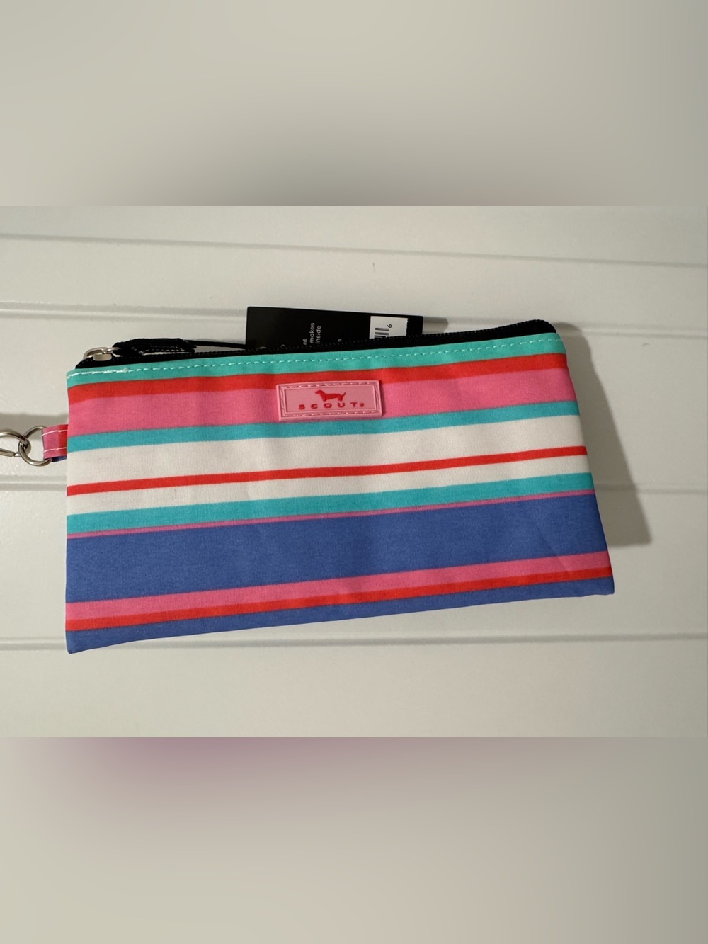 NWT Scout Striped Water-Resistant Wristlet 8” X 4”